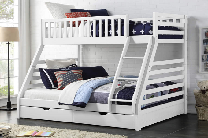 Wooden Bunk Bed with Draws - Single and Double